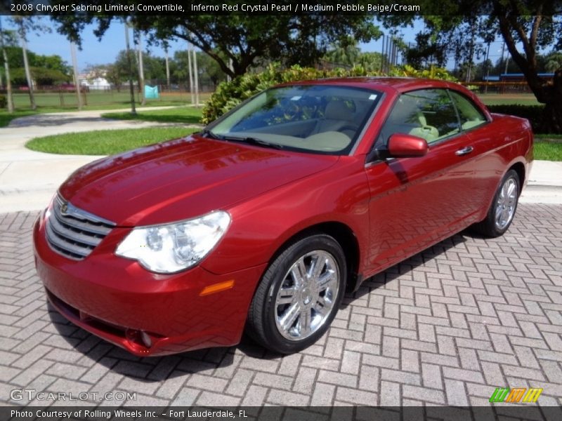 Inferno Red Crystal Pearl / Medium Pebble Beige/Cream 2008 Chrysler Sebring Limited Convertible