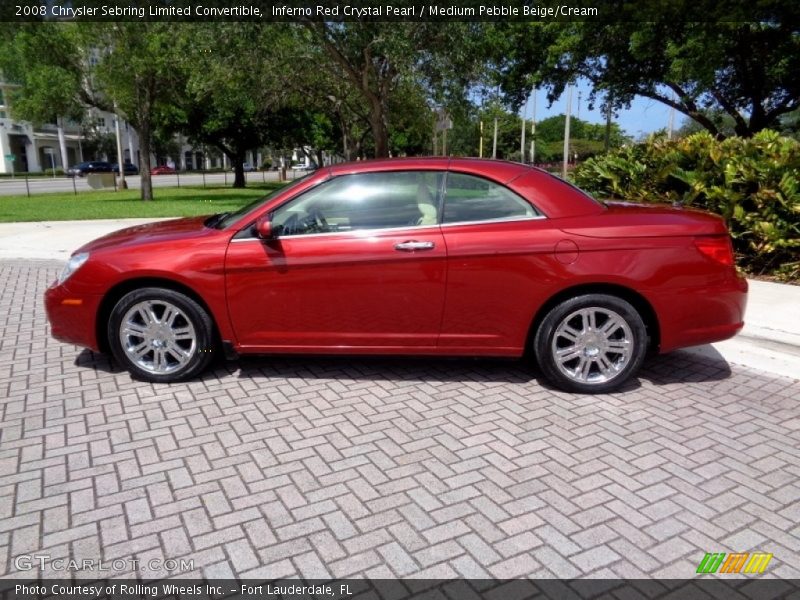 Inferno Red Crystal Pearl / Medium Pebble Beige/Cream 2008 Chrysler Sebring Limited Convertible