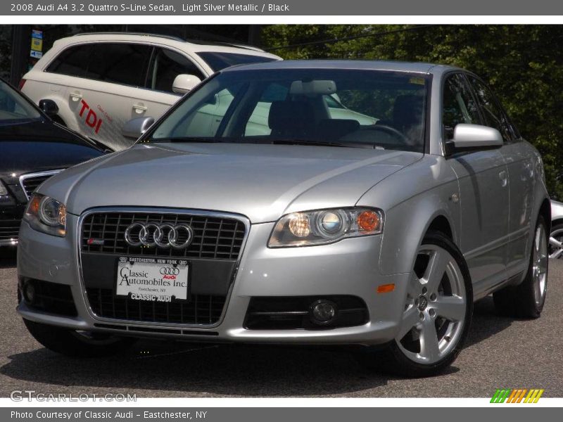 Light Silver Metallic / Black 2008 Audi A4 3.2 Quattro S-Line Sedan