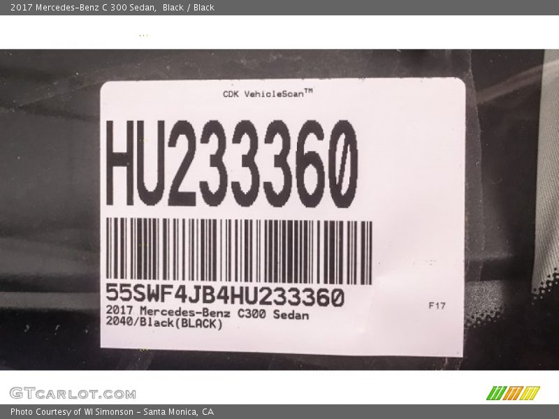 Black / Black 2017 Mercedes-Benz C 300 Sedan