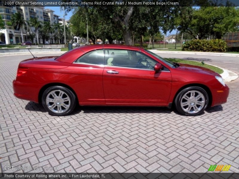 Inferno Red Crystal Pearl / Medium Pebble Beige/Cream 2008 Chrysler Sebring Limited Convertible