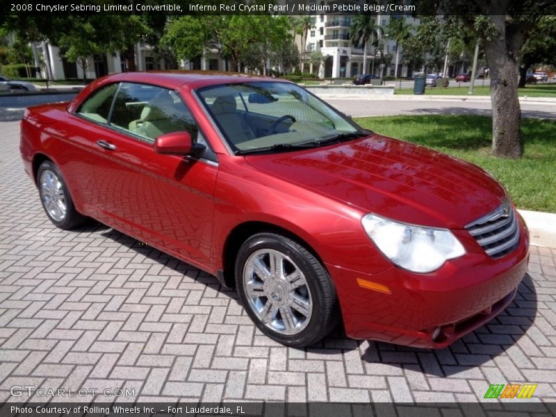 Inferno Red Crystal Pearl / Medium Pebble Beige/Cream 2008 Chrysler Sebring Limited Convertible