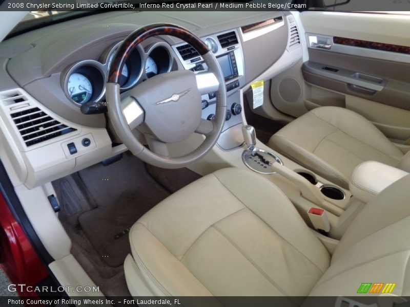 Inferno Red Crystal Pearl / Medium Pebble Beige/Cream 2008 Chrysler Sebring Limited Convertible