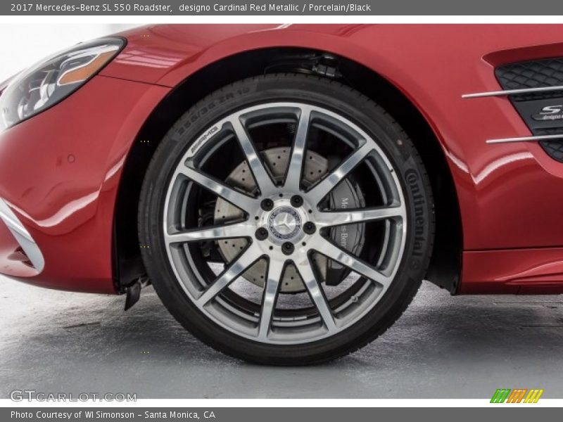 designo Cardinal Red Metallic / Porcelain/Black 2017 Mercedes-Benz SL 550 Roadster
