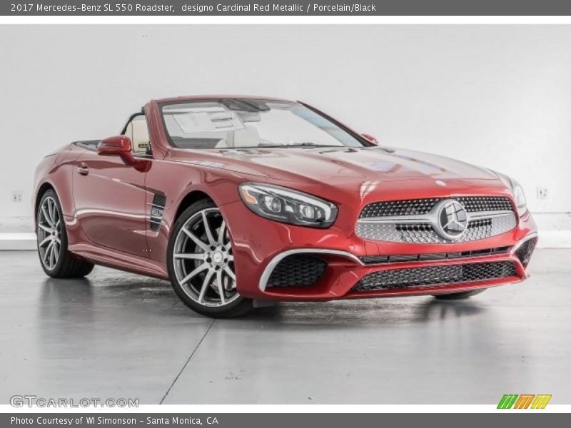 designo Cardinal Red Metallic / Porcelain/Black 2017 Mercedes-Benz SL 550 Roadster