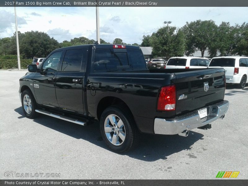 Brilliant Black Crystal Pearl / Black/Diesel Gray 2017 Ram 1500 Big Horn Crew Cab