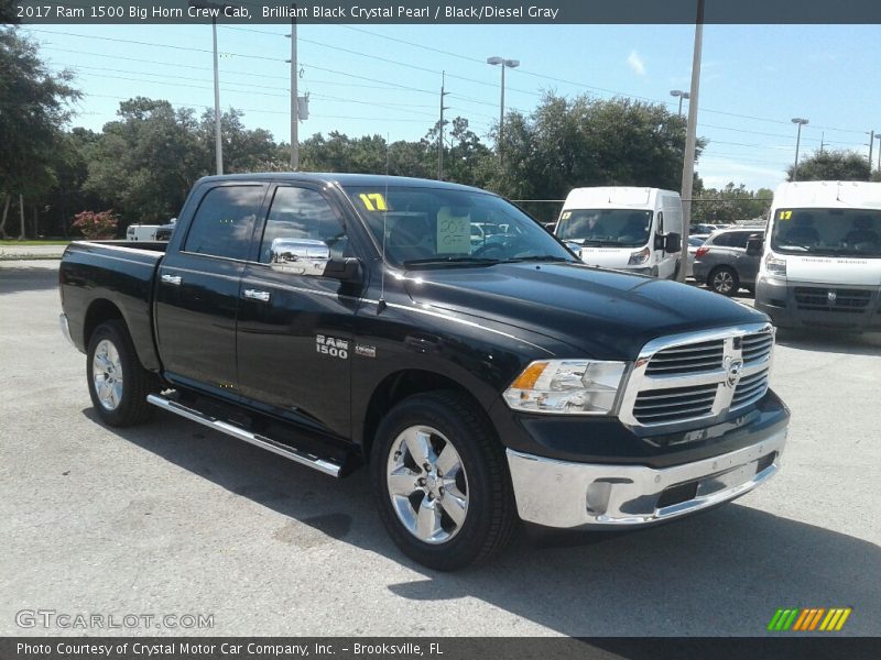 Brilliant Black Crystal Pearl / Black/Diesel Gray 2017 Ram 1500 Big Horn Crew Cab