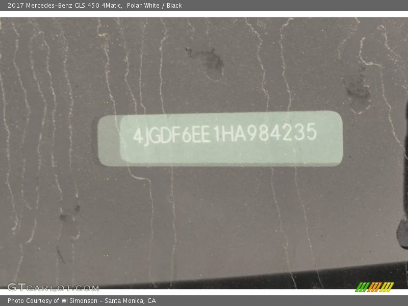 Polar White / Black 2017 Mercedes-Benz GLS 450 4Matic
