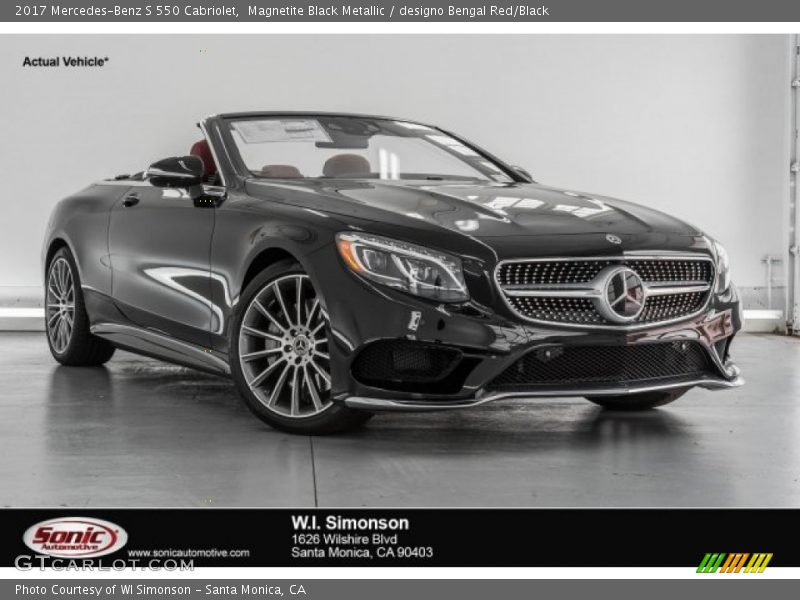 Magnetite Black Metallic / designo Bengal Red/Black 2017 Mercedes-Benz S 550 Cabriolet