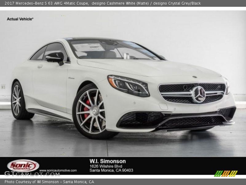 designo Cashmere White (Matte) / designo Crystal Grey/Black 2017 Mercedes-Benz S 63 AMG 4Matic Coupe