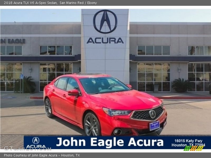 San Marino Red / Ebony 2018 Acura TLX V6 A-Spec Sedan