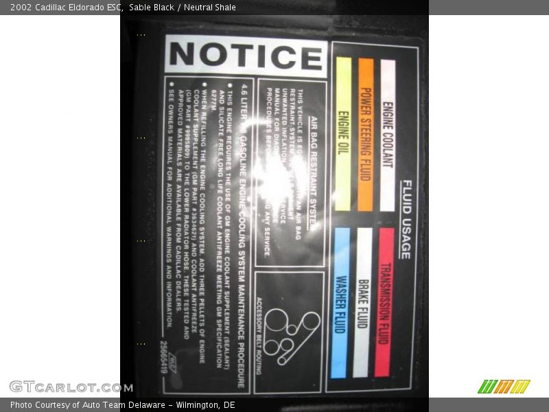 Sable Black / Neutral Shale 2002 Cadillac Eldorado ESC