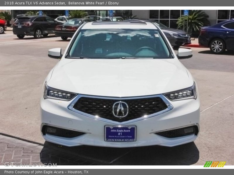 Bellanova White Pearl / Ebony 2018 Acura TLX V6 Advance Sedan