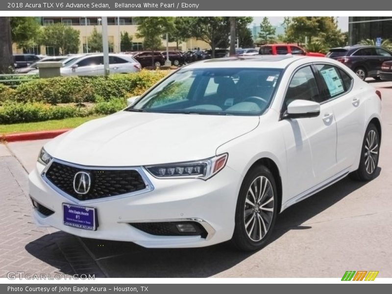 Bellanova White Pearl / Ebony 2018 Acura TLX V6 Advance Sedan