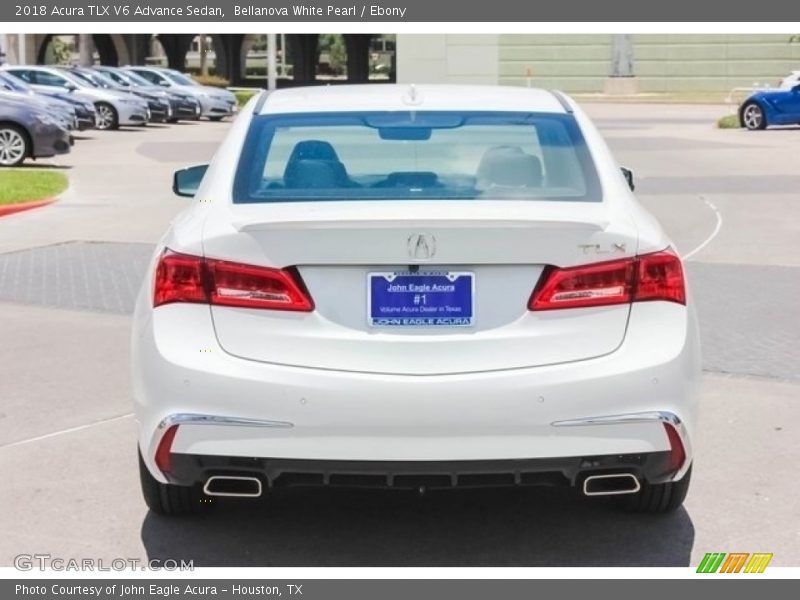 Bellanova White Pearl / Ebony 2018 Acura TLX V6 Advance Sedan