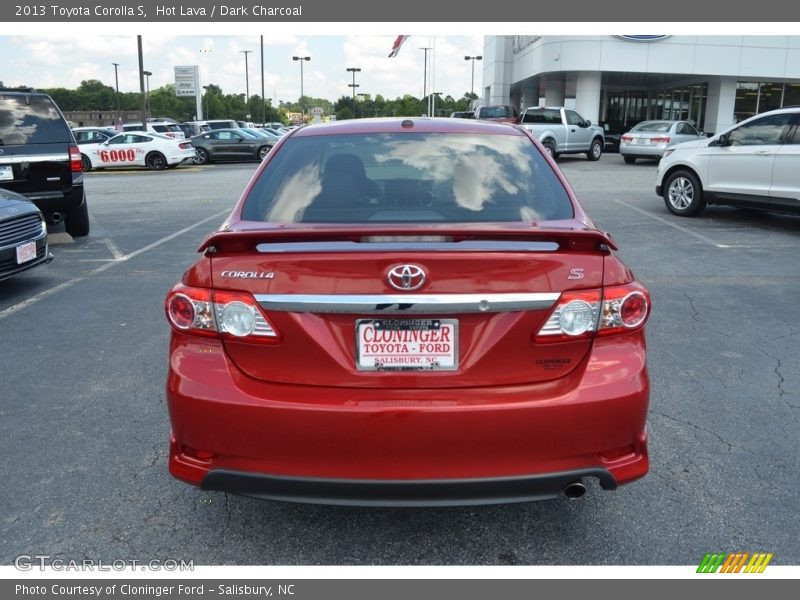 Hot Lava / Dark Charcoal 2013 Toyota Corolla S