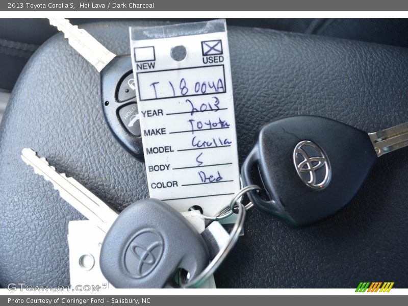 Hot Lava / Dark Charcoal 2013 Toyota Corolla S