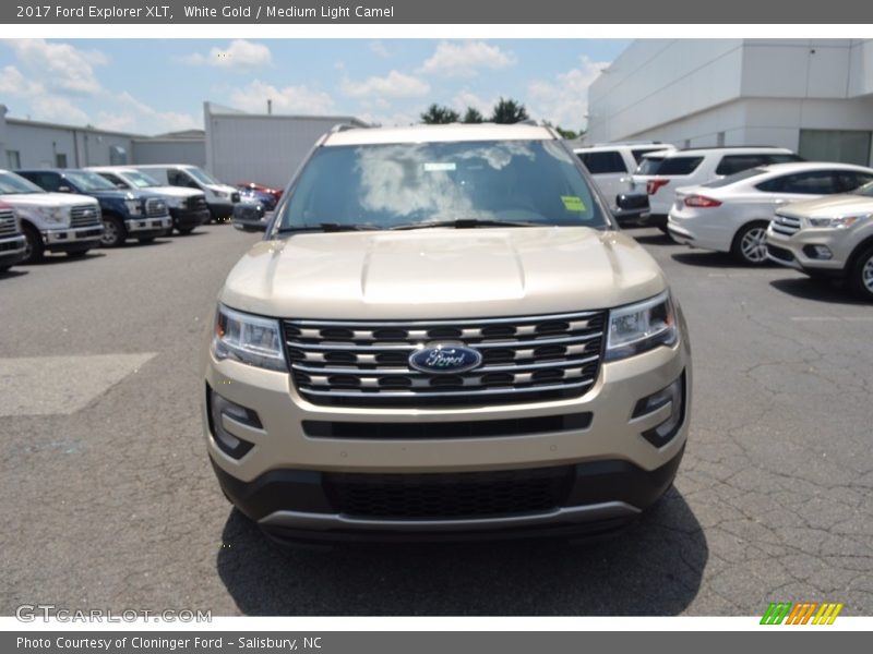 White Gold / Medium Light Camel 2017 Ford Explorer XLT