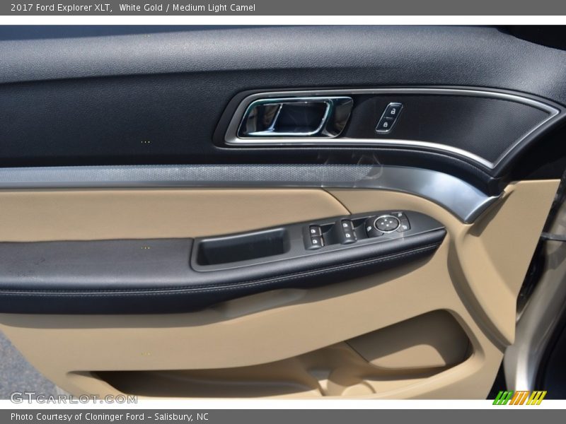 White Gold / Medium Light Camel 2017 Ford Explorer XLT