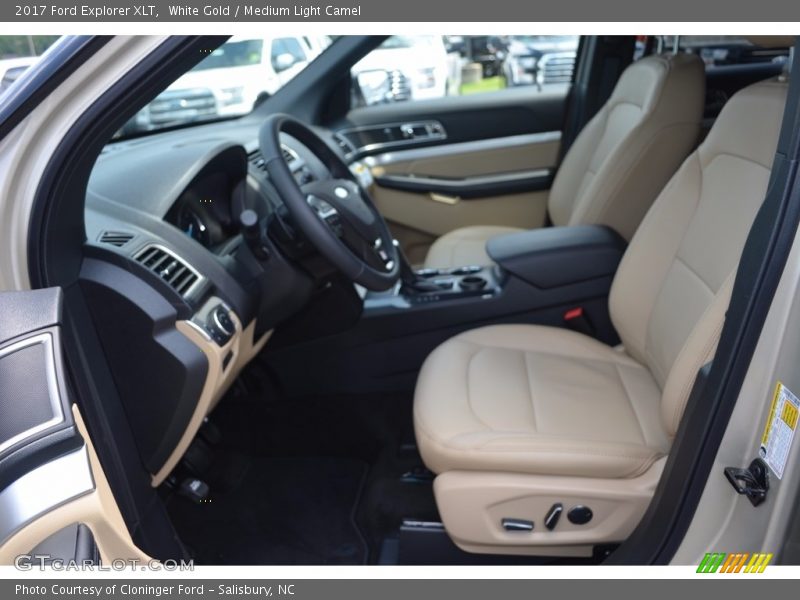 White Gold / Medium Light Camel 2017 Ford Explorer XLT