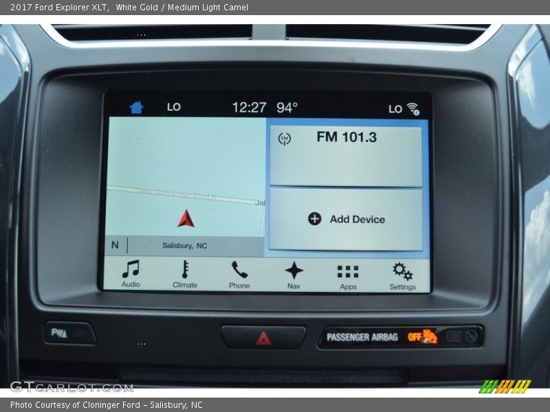 White Gold / Medium Light Camel 2017 Ford Explorer XLT