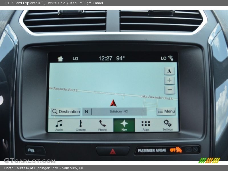 White Gold / Medium Light Camel 2017 Ford Explorer XLT