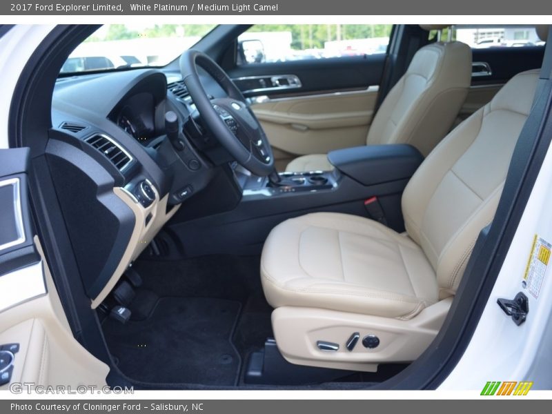 White Platinum / Medium Light Camel 2017 Ford Explorer Limited