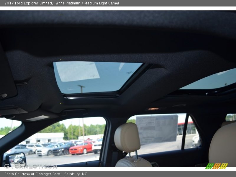 White Platinum / Medium Light Camel 2017 Ford Explorer Limited