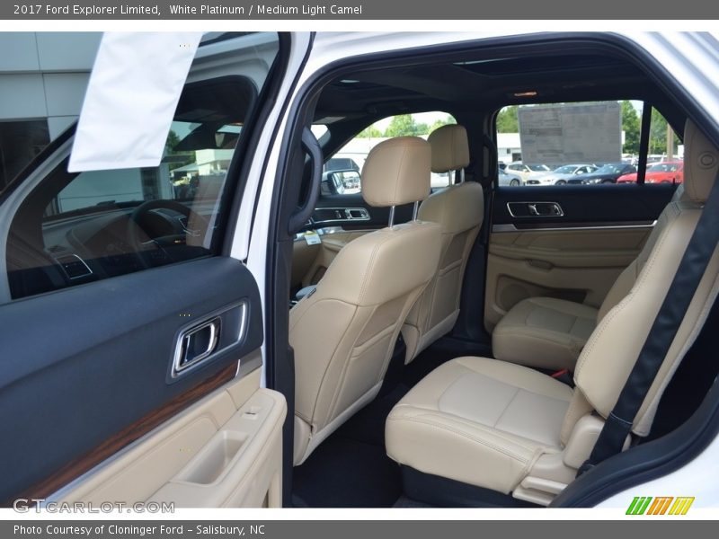 White Platinum / Medium Light Camel 2017 Ford Explorer Limited
