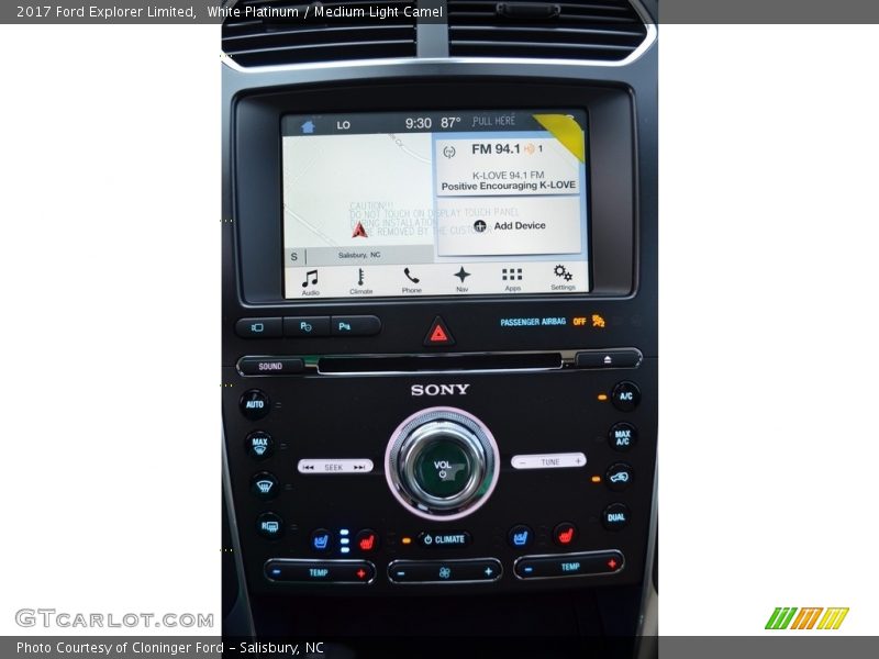 White Platinum / Medium Light Camel 2017 Ford Explorer Limited