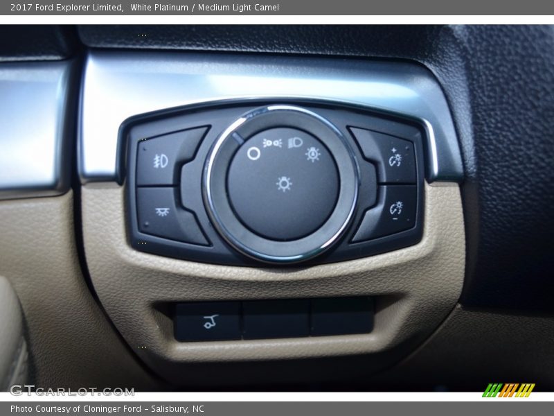 White Platinum / Medium Light Camel 2017 Ford Explorer Limited