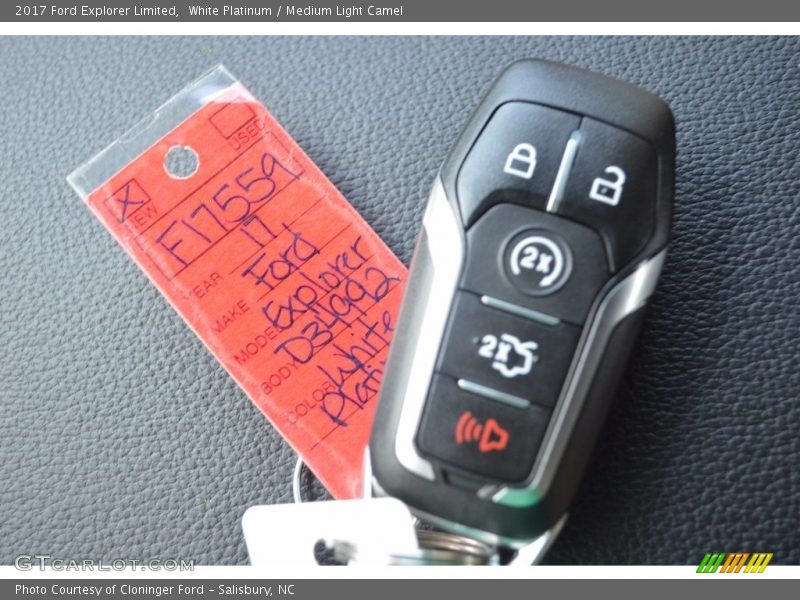 White Platinum / Medium Light Camel 2017 Ford Explorer Limited