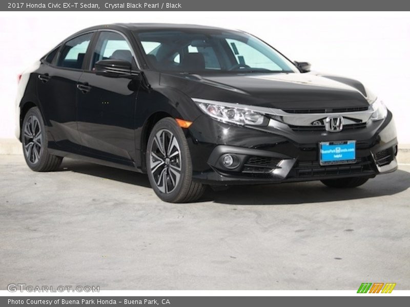 Crystal Black Pearl / Black 2017 Honda Civic EX-T Sedan
