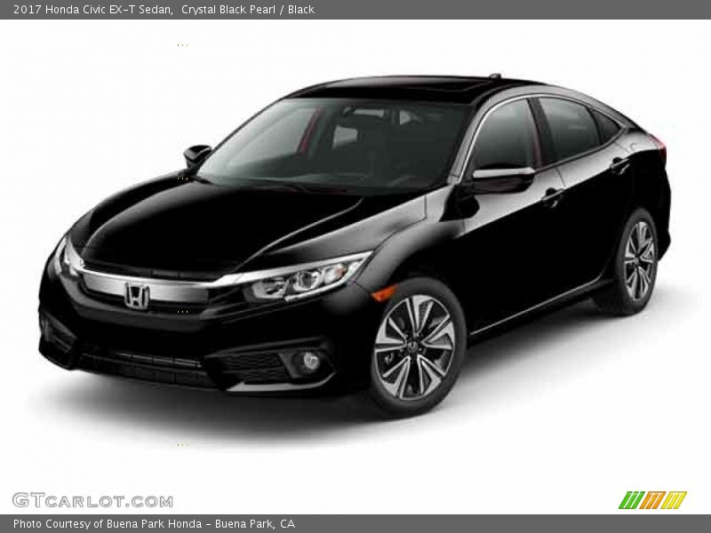 Crystal Black Pearl / Black 2017 Honda Civic EX-T Sedan