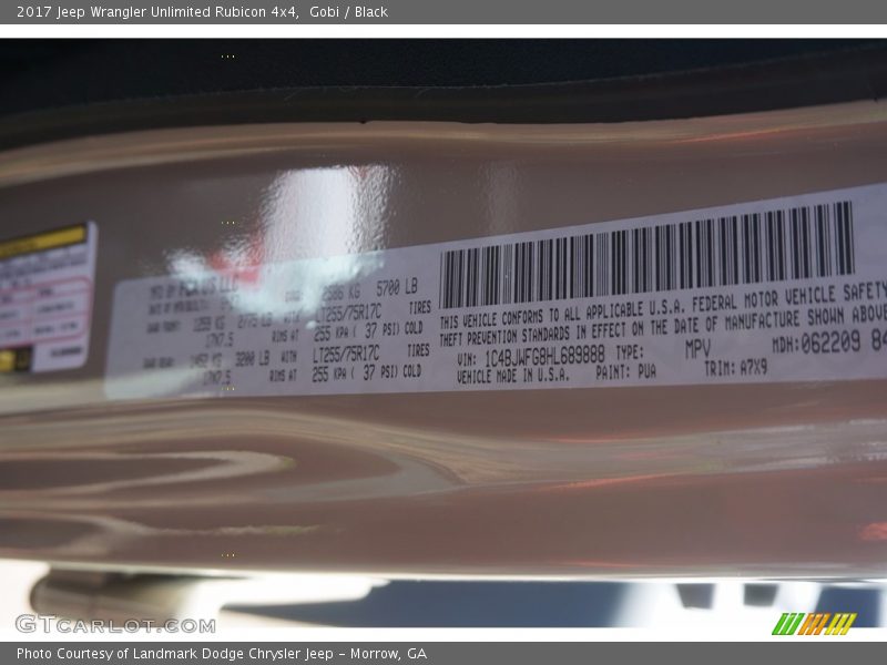 Gobi / Black 2017 Jeep Wrangler Unlimited Rubicon 4x4