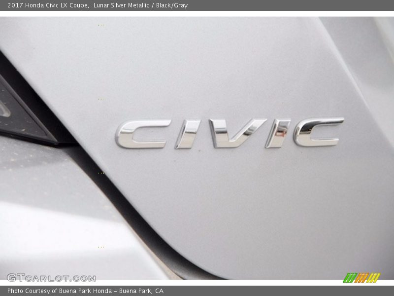 Lunar Silver Metallic / Black/Gray 2017 Honda Civic LX Coupe