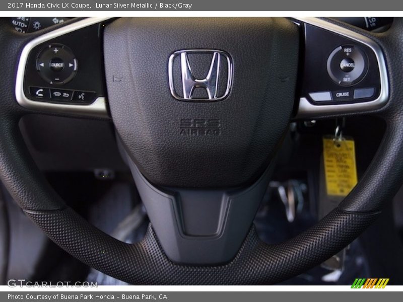 Lunar Silver Metallic / Black/Gray 2017 Honda Civic LX Coupe