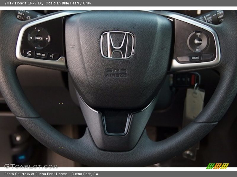Obsidian Blue Pearl / Gray 2017 Honda CR-V LX