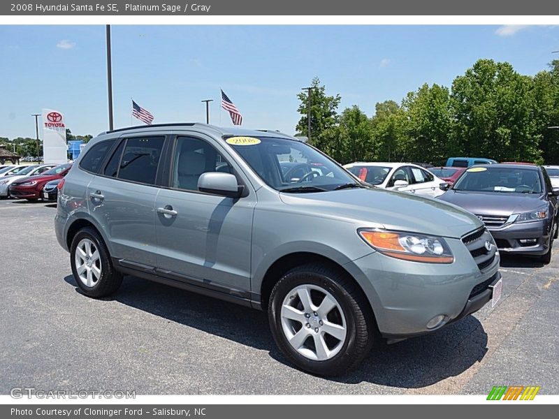 Platinum Sage / Gray 2008 Hyundai Santa Fe SE