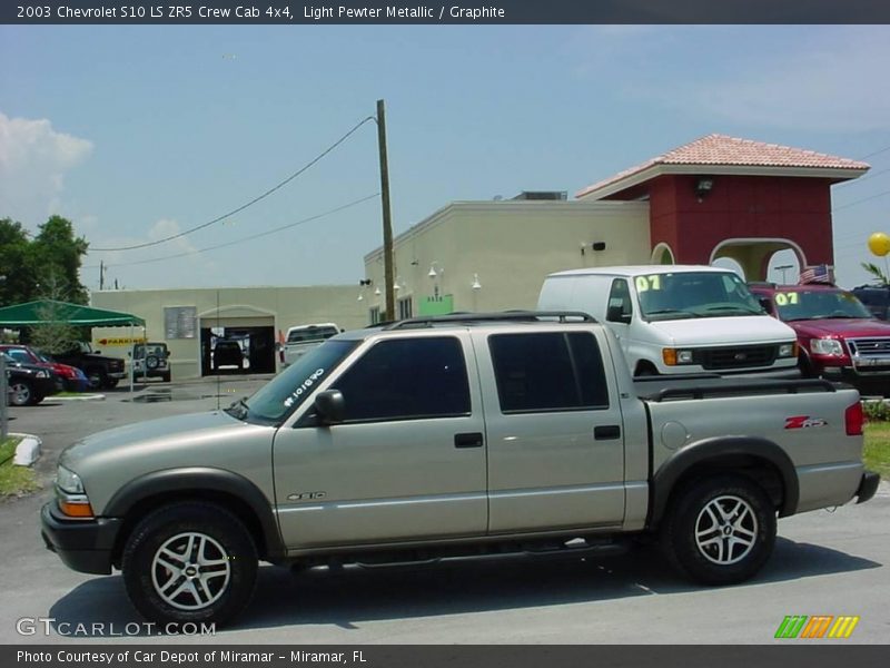 Light Pewter Metallic / Graphite 2003 Chevrolet S10 LS ZR5 Crew Cab 4x4