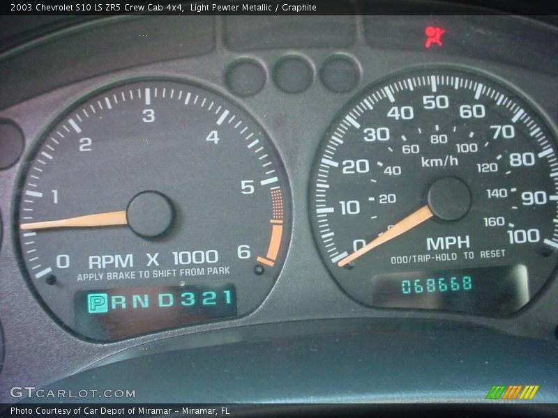 Light Pewter Metallic / Graphite 2003 Chevrolet S10 LS ZR5 Crew Cab 4x4