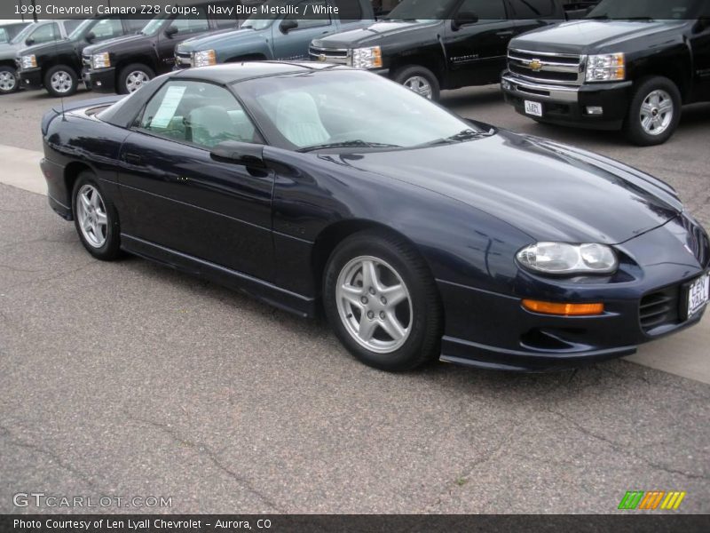 Navy Blue Metallic / White 1998 Chevrolet Camaro Z28 Coupe