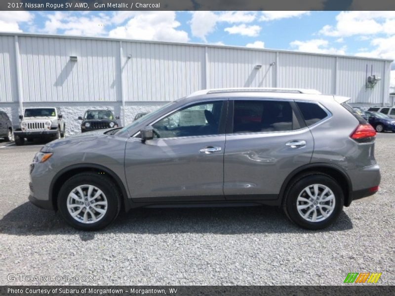 Gun Metallic / Charcoal 2017 Nissan Rogue SV AWD