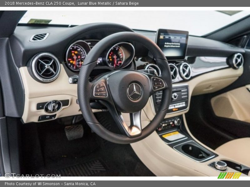 Lunar Blue Metallic / Sahara Beige 2018 Mercedes-Benz CLA 250 Coupe