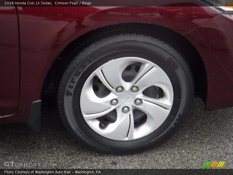Crimson Pearl / Beige 2014 Honda Civic LX Sedan