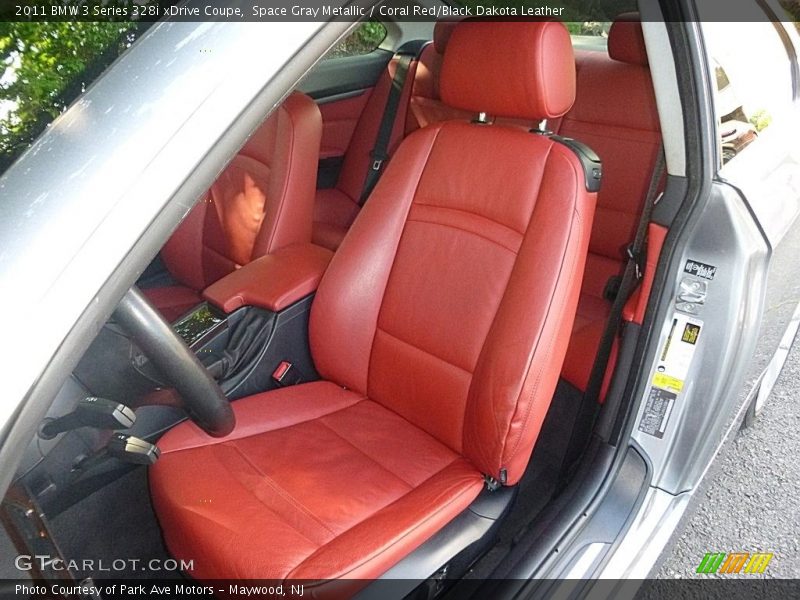 Space Gray Metallic / Coral Red/Black Dakota Leather 2011 BMW 3 Series 328i xDrive Coupe