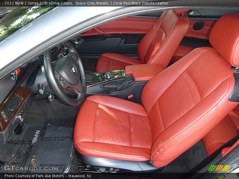 Space Gray Metallic / Coral Red/Black Dakota Leather 2011 BMW 3 Series 328i xDrive Coupe