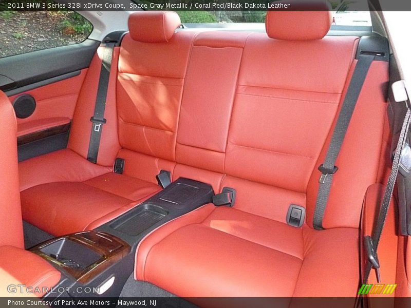 Space Gray Metallic / Coral Red/Black Dakota Leather 2011 BMW 3 Series 328i xDrive Coupe