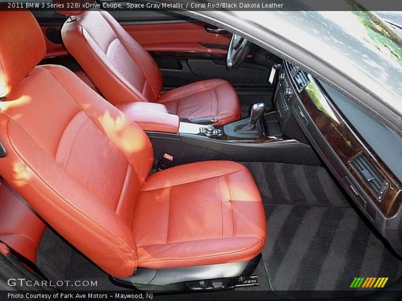 Space Gray Metallic / Coral Red/Black Dakota Leather 2011 BMW 3 Series 328i xDrive Coupe