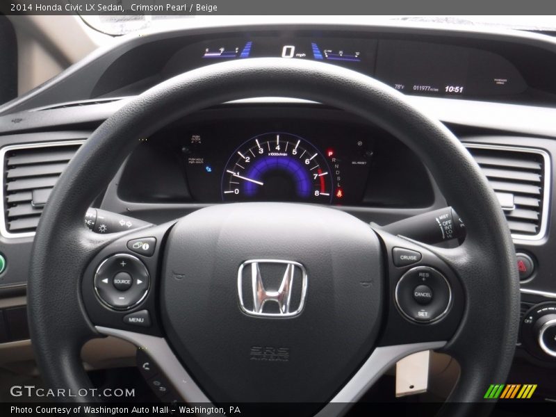 Crimson Pearl / Beige 2014 Honda Civic LX Sedan